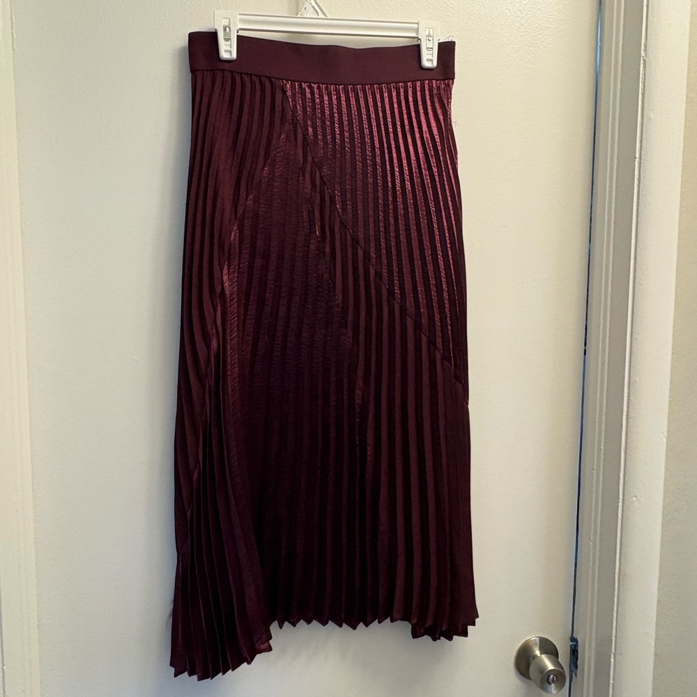 Alfani Red Pleated Midi Skirt
